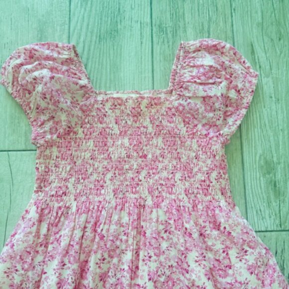 NWOT LoveShackFancy Girls Cotton Floral Smocked Maxi Dress 7/8 - Picture 2 of 3